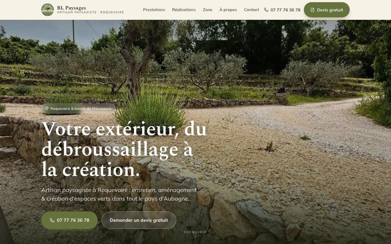 Site web BL Paysages